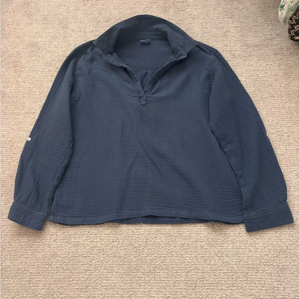 Navy Blue Long Sleeve Shirt - Picture 1 of 5